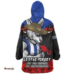 RugbyLife North Melbourne Snug Hoodie ANZAC Day Not For Victory For Remembrance