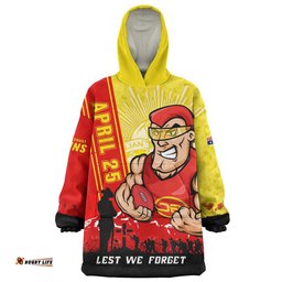 RugbyLife Gold Coast SUNS Snug Hoodie Anzac Day Lest We Forget Memorial