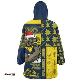 RugbyLife North Queensland Cowboys Snug Hoodie Christmas Magic Knit Style Winter Glow