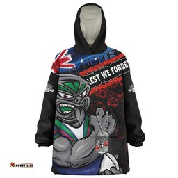 RugbyLife New Zealand Warriors Snug Hoodie Anzac Remembrance Of The Fallen