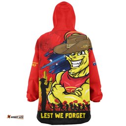 RugbyLife Gold Coast SUNS Snug Hoodie ANZAC Inspired Football Fan Memorial Design