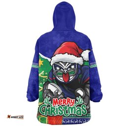 RugbyLife New Zealand Warriors Snug Hoodie Santa Scoring Touchdown On Christmas Game Day