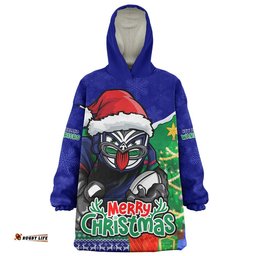 RugbyLife New Zealand Warriors Snug Hoodie Santa Scoring Touchdown On Christmas Game Day