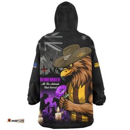 RugbyLife Hawthorn Snug Hoodie Anzac Day In Memory Of Animals That Served