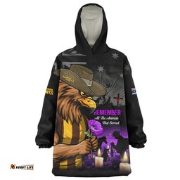 RugbyLife Hawthorn Snug Hoodie Anzac Day In Memory Of Animals That Served