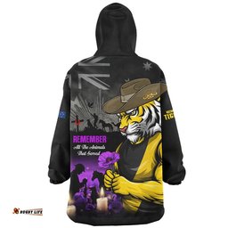RugbyLife Richmond Snug Hoodie Anzac Day In Memory Of Animals That Served