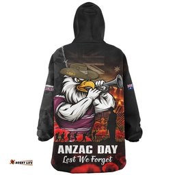 RugbyLife Manly Warringah Sea Eagles Snug Hoodie Anzac Day Rising Dawn Ceremony Lest We Forget Courage