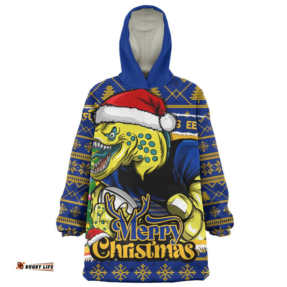 RugbyLife Parramatta Eels Snug Hoodie Merry Christmas Game Day Knit Style Team Edition