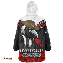 RugbyLife Collingwood Snug Hoodie ANZAC Day Not For Victory For Remembrance