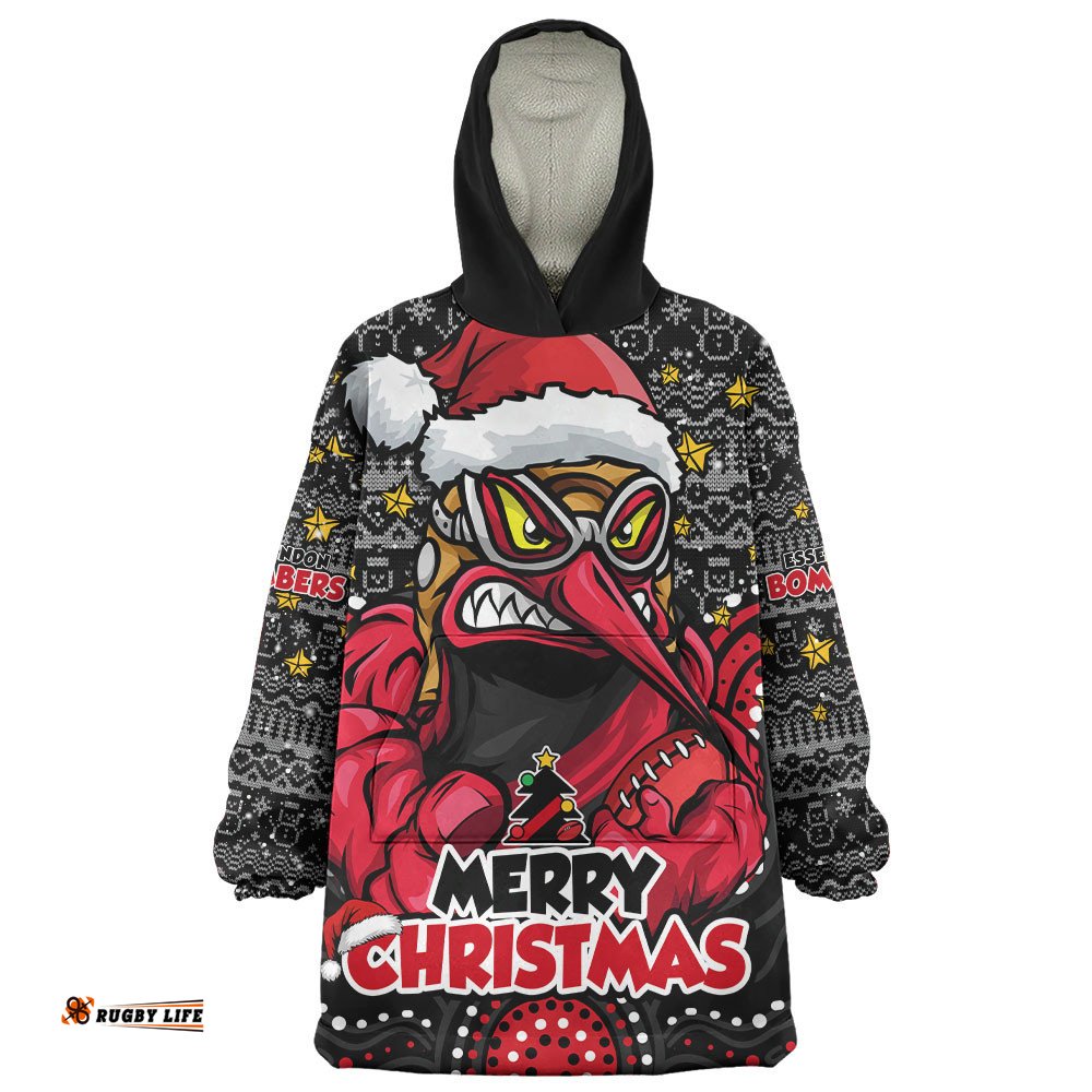 RugbyLife Essendon Snug Hoodie Ugly Christmas Knit Patterns Vintage Jersey