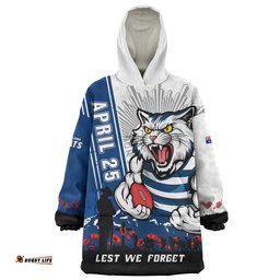 RugbyLife Geelong Cats Snug Hoodie Anzac Day Lest We Forget Memorial