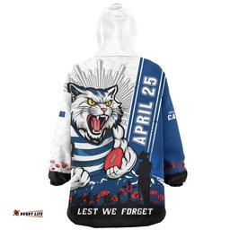 RugbyLife Geelong Cats Snug Hoodie Anzac Day Lest We Forget Memorial