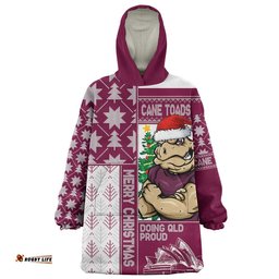 RugbyLife Queensland Maroons Snug Hoodie Winter Knit Magic Holiday Spirit