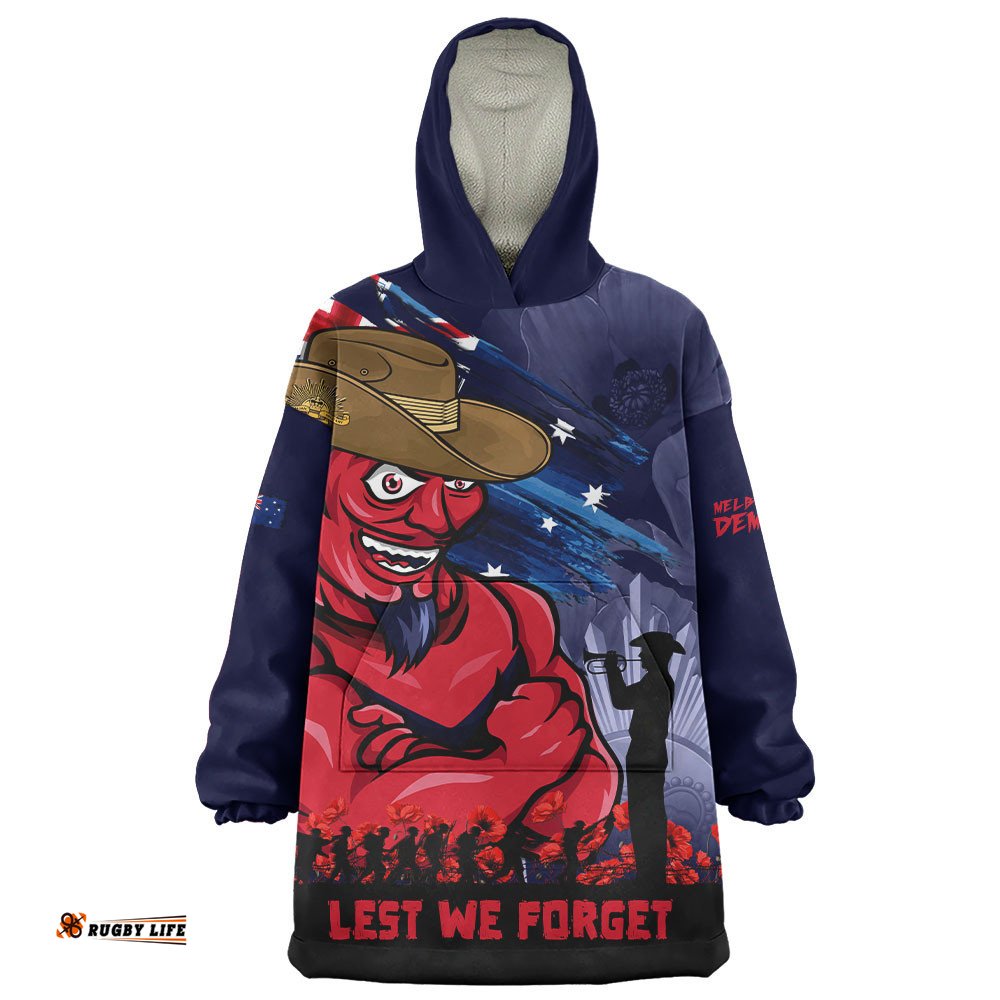 RugbyLife Melbourne Snug Hoodie ANZAC Inspired Football Fan Memorial Design