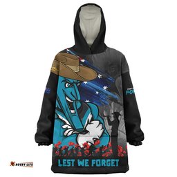 RugbyLife Port Adelaide Snug Hoodie ANZAC Inspired Football Fan Memorial Design