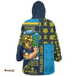 RugbyLife Gold Coast Titans Snug Hoodie Christmas Magic Knit Style Winter Glow