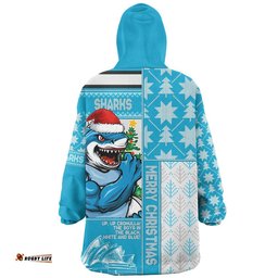RugbyLife Cronulla-Sutherland Sharks Snug Hoodie Christmas Magic Knit Style Winter Glow