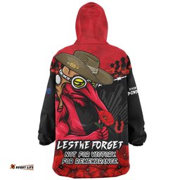 RugbyLife Essendon Snug Hoodie ANZAC Day Not For Victory For Remembrance