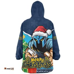 RugbyLife Gold Coast Titans Snug Hoodie Santa Scoring Touchdown On Christmas Game Day