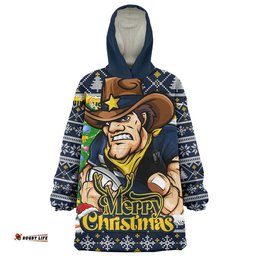 RugbyLife North Queensland Cowboys Snug Hoodie Merry Christmas Game Day Knit Style Team Edition