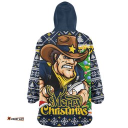RugbyLife North Queensland Cowboys Snug Hoodie Merry Christmas Game Day Knit Style Team Edition