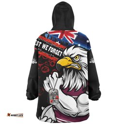 RugbyLife Manly Warringah Sea Eagles Snug Hoodie Anzac Remembrance Of The Fallen