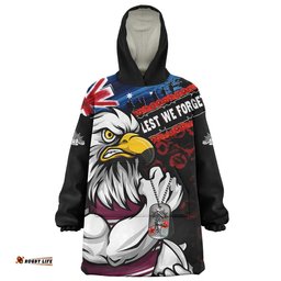 RugbyLife Manly Warringah Sea Eagles Snug Hoodie Anzac Remembrance Of The Fallen