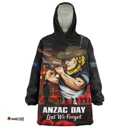 RugbyLife North Queensland Cowboys Snug Hoodie Anzac Day Rising Dawn Ceremony Lest We Forget Courage