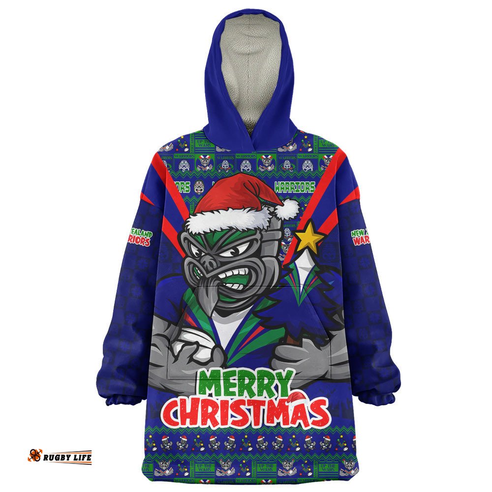 RugbyLife New Zealand Warriors Snug Hoodie Merry Christmas Festive Spirit Edition
