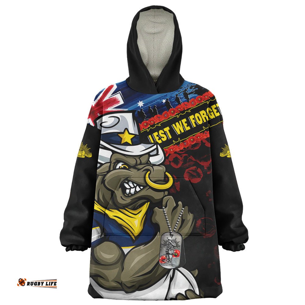 RugbyLife North Queensland Cowboys Snug Hoodie Anzac Remembrance Of The Fallen