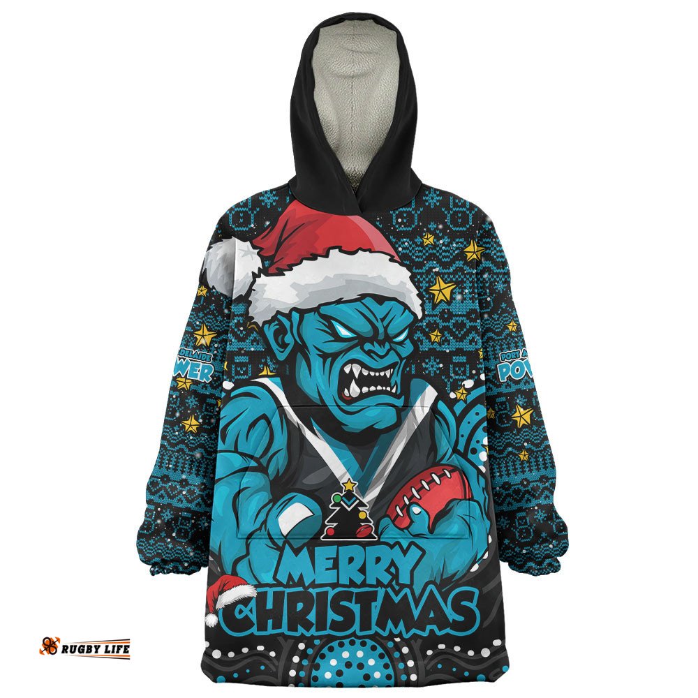 RugbyLife Port Adelaide Snug Hoodie Ugly Christmas Knit Patterns Vintage Jersey