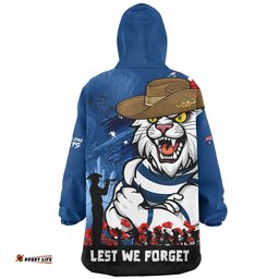 RugbyLife Geelong Cats Snug Hoodie ANZAC Inspired Football Fan Memorial Design