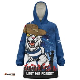 RugbyLife Geelong Cats Snug Hoodie ANZAC Inspired Football Fan Memorial Design
