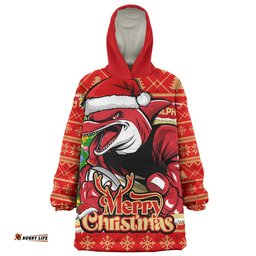 RugbyLife Redcliffe Dolphins Snug Hoodie Merry Christmas Game Day Knit Style Team Edition