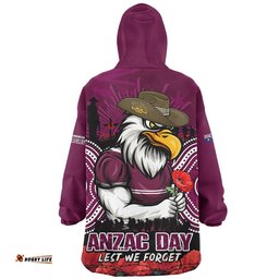 RugbyLife Manly Warringah Sea Eagles Snug Hoodie Anzac Day Pride Of Service Eternal Memory