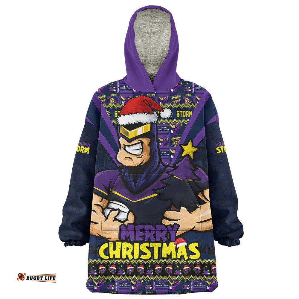 RugbyLife Melbourne Storm Snug Hoodie Merry Christmas Festive Spirit Edition