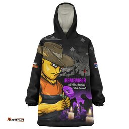RugbyLife GWS GIANTS Snug Hoodie Anzac Day In Memory Of Animals That Served