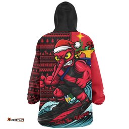 RugbyLife Essendon Snug Hoodie Christmas Holiday Santa Rides The Waves