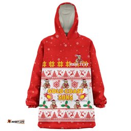RugbyLife Gold Coast SUNS Snug Hoodie Special Ugly Christmas Holiday Footy Fans