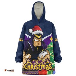 RugbyLife Melbourne Storm Snug Hoodie Santa Scoring Touchdown On Christmas Game Day