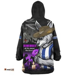RugbyLife North Melbourne Snug Hoodie Anzac Day In Memory Of Animals That Served
