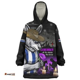 RugbyLife North Melbourne Snug Hoodie Anzac Day In Memory Of Animals That Served