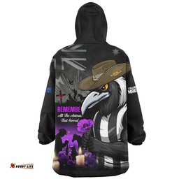 RugbyLife Collingwood Snug Hoodie Anzac Day In Memory Of Animals That Served