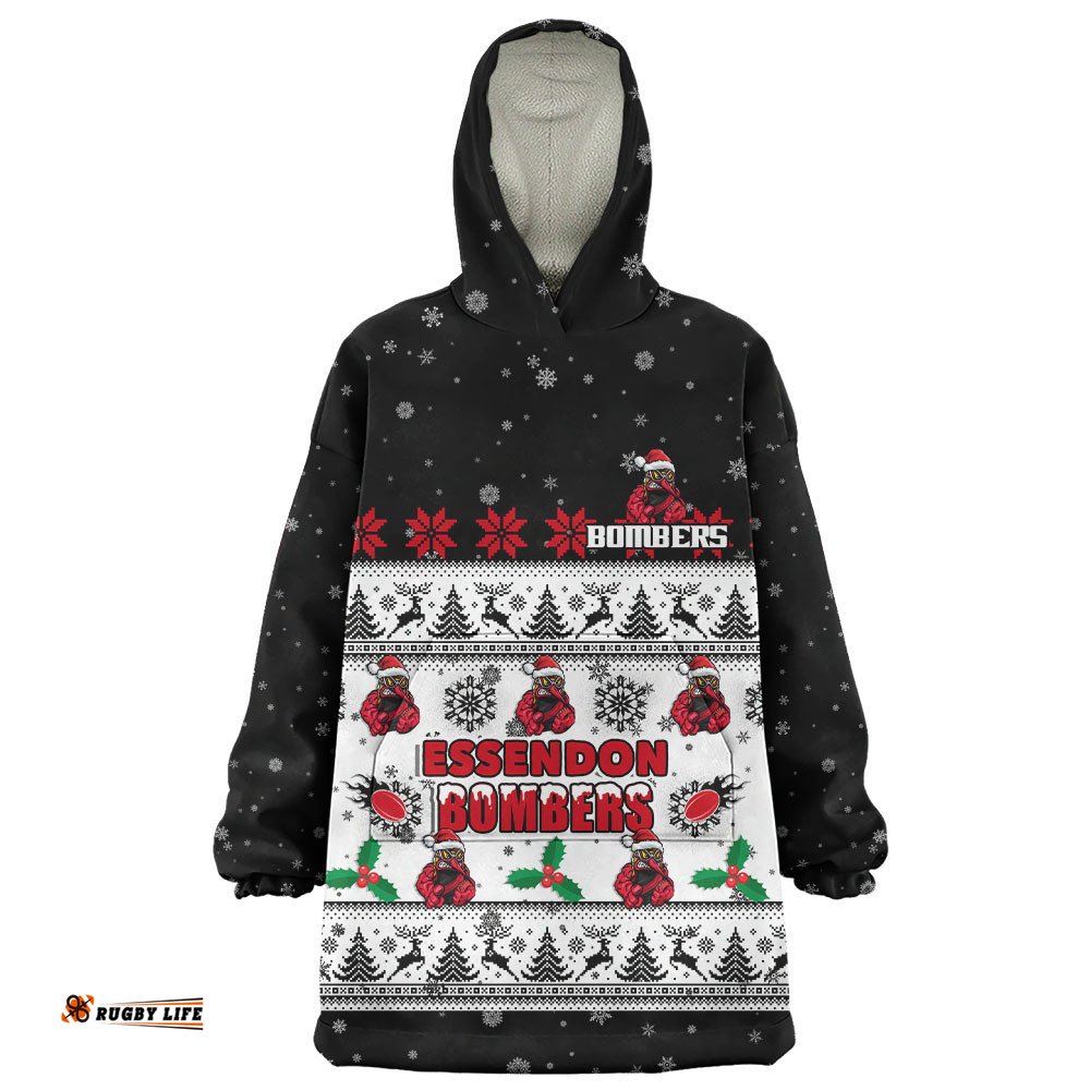 RugbyLife Essendon Snug Hoodie Special Ugly Christmas Holiday Footy Fans