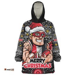 RugbyLife St Kilda Snug Hoodie Ugly Christmas Knit Patterns Vintage Jersey