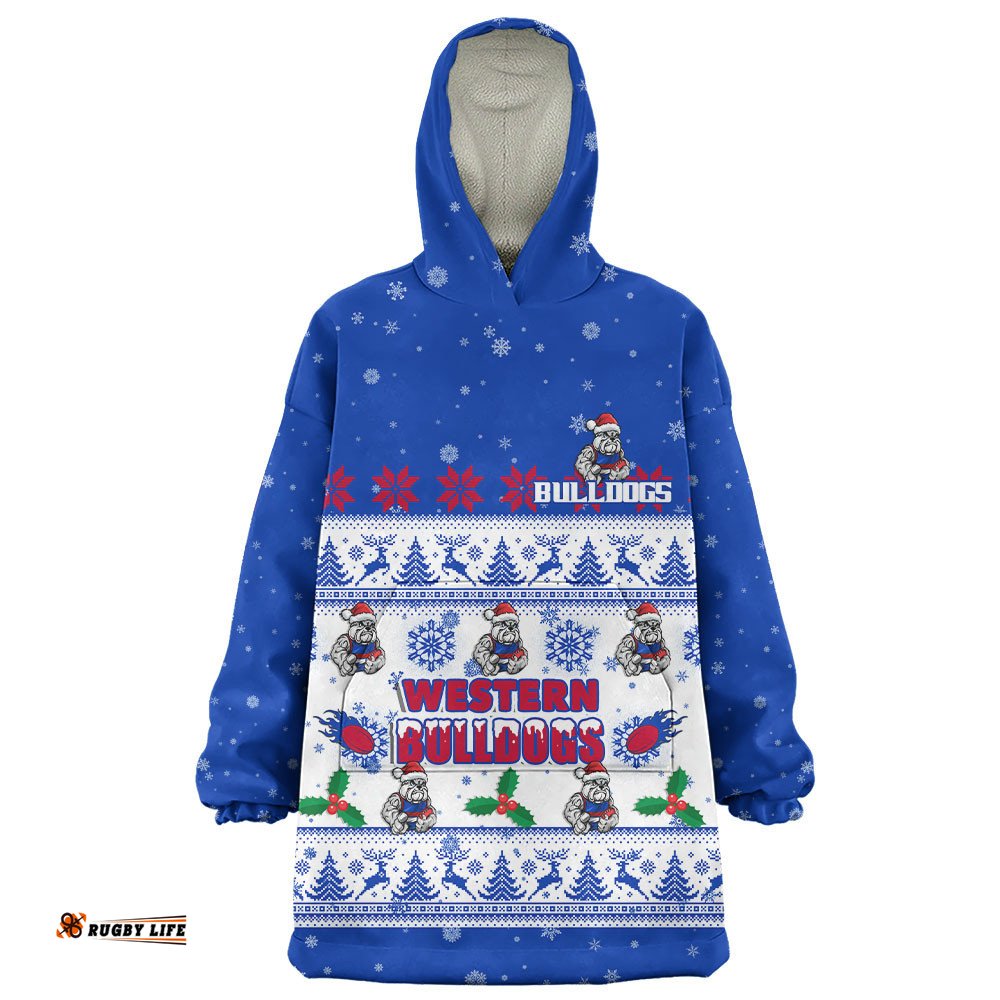 RugbyLife Western Bulldogs Snug Hoodie Special Ugly Christmas Holiday Footy Fans
