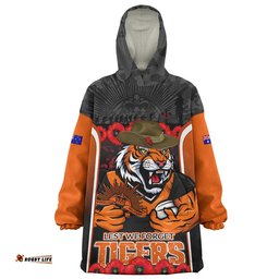 RugbyLife Wests Tigers Snug Hoodie Lest We Forget In Honor And Remembrance