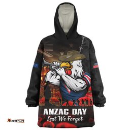RugbyLife Sydney Roosters Snug Hoodie Anzac Day Rising Dawn Ceremony Lest We Forget Courage