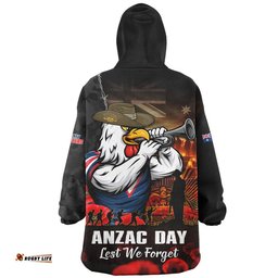 RugbyLife Sydney Roosters Snug Hoodie Anzac Day Rising Dawn Ceremony Lest We Forget Courage