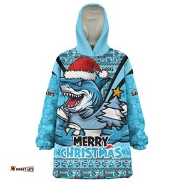 RugbyLife Cronulla-Sutherland Sharks Snug Hoodie Merry Christmas Festive Spirit Edition